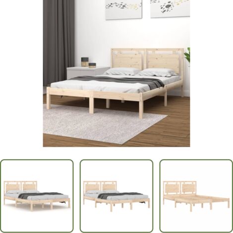 Estructura de cama -  Estructura de cama madera maciza 120x190 cm