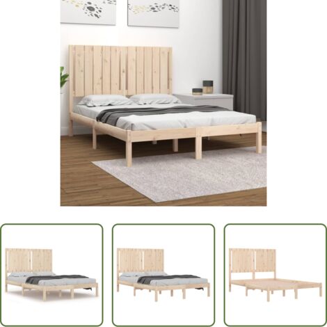 Estructura de cama -  Estructura de cama madera maciza 120x190 cm