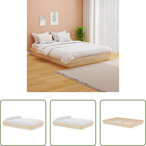 Estructura de cama -  Estructura de cama madera maciza 140x200 cm