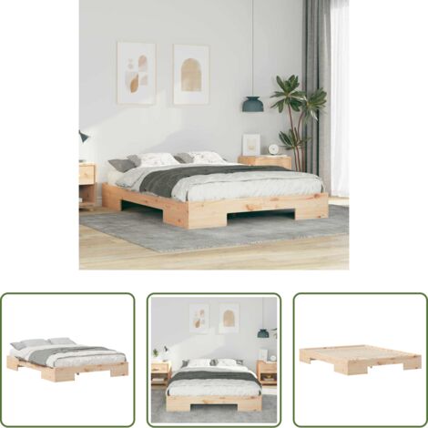 Estructura de cama -  Estructura de cama Marrón 150 x 200 cm