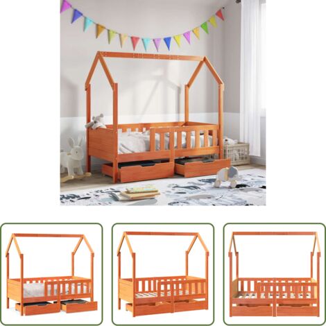 Estructura de cama -  Estructura de cama para niños con cajones madera pino 70x140 cm