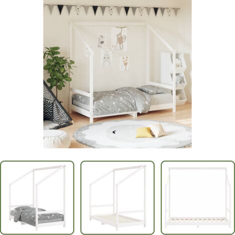 Estructura de cama -  Estructura de cama para niños madera de pino blanco 80x160 cm