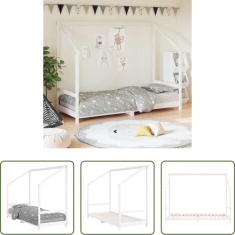Estructura de cama -  Estructura de cama para niños madera de pino blanco 80x200 cm