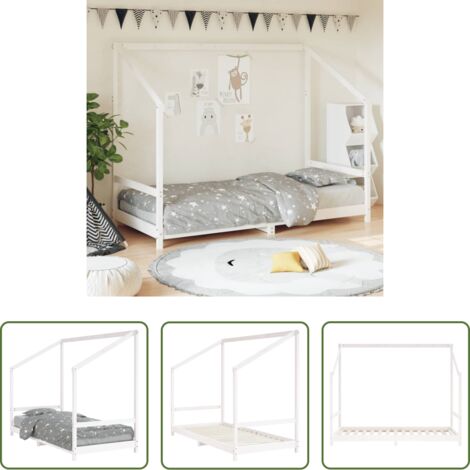 Estructura de cama -  Estructura de cama para niños madera de pino blanco 90x190 cm