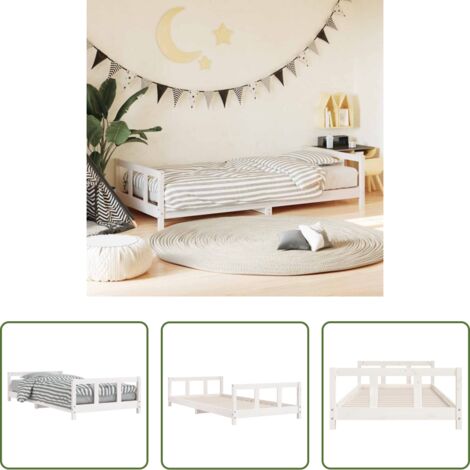 Estructura de cama -  Estructura de cama para niños madera de pino blanco 90x190 cm