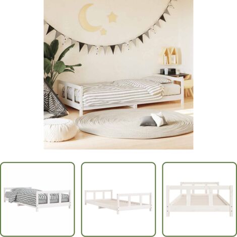 Estructura de cama -  Estructura de cama para niños madera de pino blanco 90x200 cm