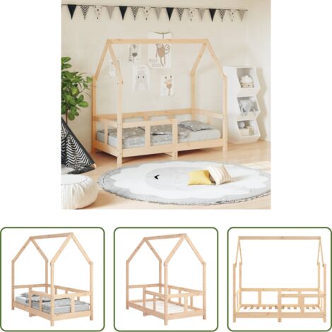 Estructura de cama -  Estructura de cama para niños madera maciza de pino 70x140 cm