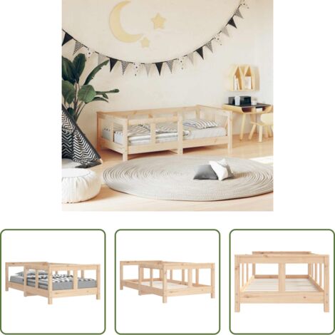 Estructura de cama -  Estructura de cama para niños madera maciza de pino 70x140 cm