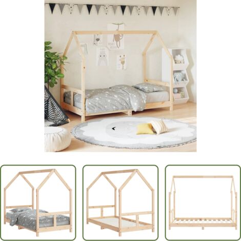 Estructura de cama -  Estructura de cama para niños madera maciza de pino 80x160 cm