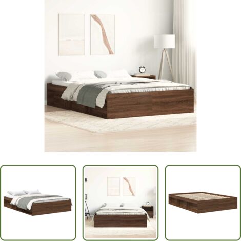 Estructura de cama -  Estructura de cama roble marrón 140x200 cm