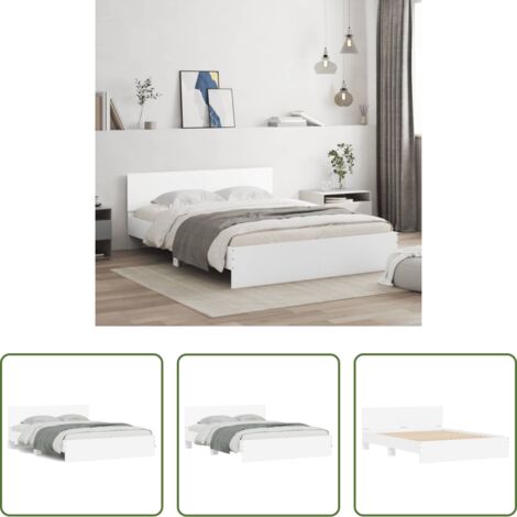 Estructura de cama -  Estructura de cama sin colchón blanco 140x190 cm
