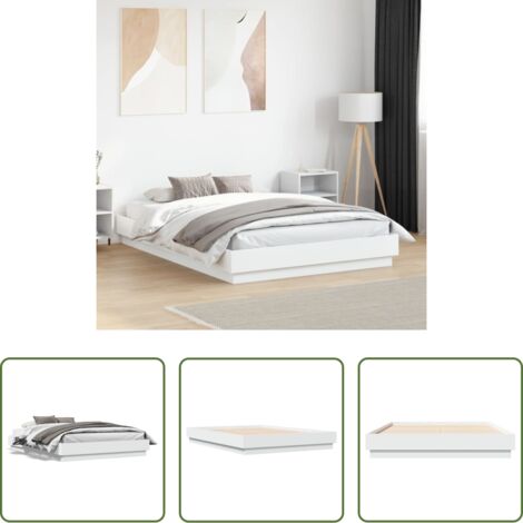 Estructura de cama -  Estructura de cama sin colchón blanco 140x190 cm