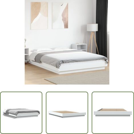 Estructura de cama -  Estructura de cama sin colchón blanco 140x190 cm
