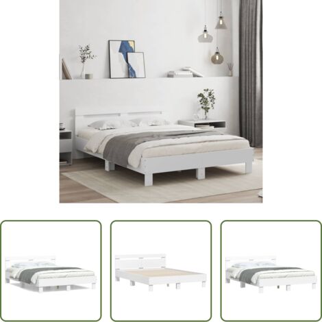 Estructura de cama -  Estructura de cama sin colchón blanco 140x190 cm
