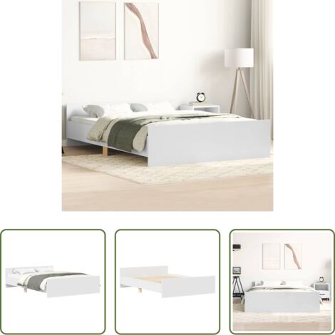 Estructura de cama -  Estructura de cama sin colchón blanco 140x190 cm