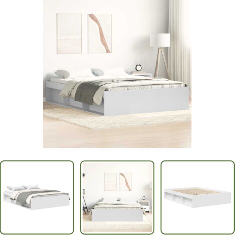 Estructura de cama -  Estructura de cama sin colchón blanco 140x190 cm
