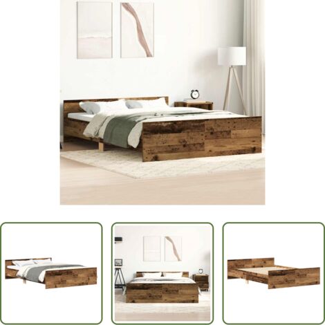 Estructura de cama -  Estructura de cama sin colchón madera antigua 120x190 cm
