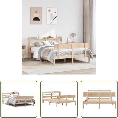 Estructura de cama -  Estructura de cama sin colchón madera de pino blanco 150x200 cm