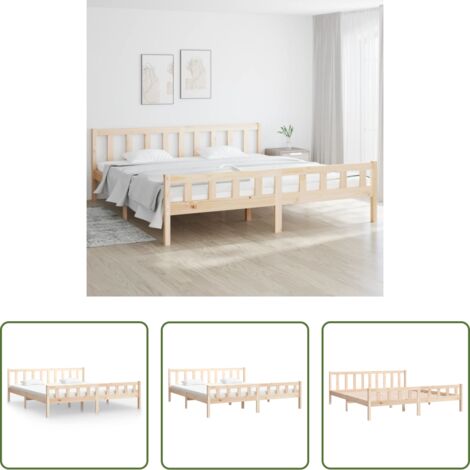 Estructura de cama -  Estructura de cama sin colchón madera maciza 160x200 cm