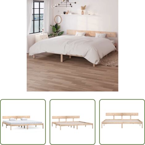 Estructura de cama -  Estructura de cama sin colchón madera maciza 200x200 cm