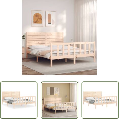 Estructura de cama -  Estructura de cama sin colchón madera maciza de pino 160x200 cm