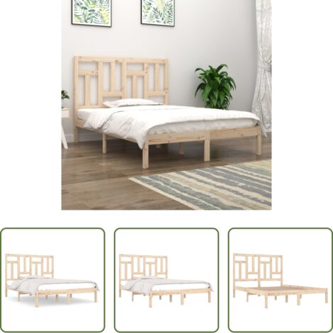 Estructura de cama -  Estructura de cama sin colchón madera maciza de pino 160x200 cm