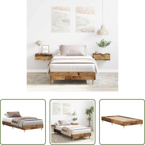 Estructura de cama -  Estructura de cama sin colchón madera vieja 75x190 cm madera