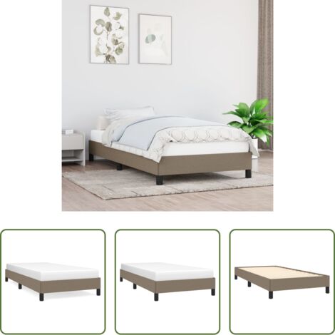 Estructura de cama -  Estructura de cama sin colchón tela gris taupe 90x190 cm