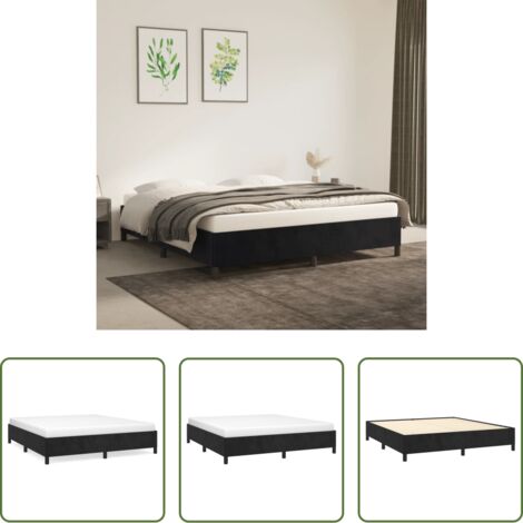 Estructura de cama -  Estructura de cama sin colchón terciopelo negro 160x200 cm