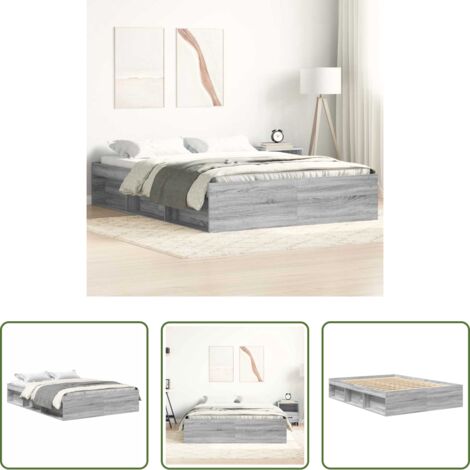 Estructura de cama -  Estructura de cama Sonoma gris 140x200 cm