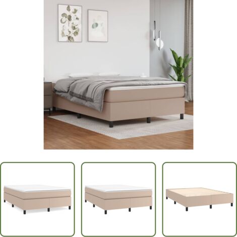 Estructura de cama -  Estructura Estructura de cama con somier cuero sintético capuchino 140x190cm