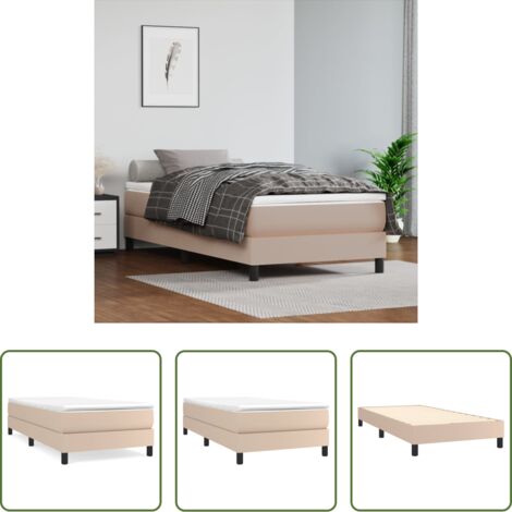 Estructura de cama -  Estructura Estructura de cama con somier cuero sintético capuchino 80x200 cm