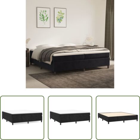 Estructura de cama -  Estructura Estructura de cama con somier terciopelo negro 200x200 cm