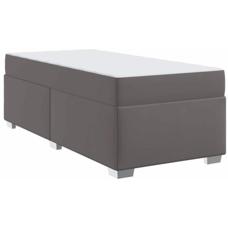 Estructura de cama Gris 90 x 190 cm Cuero sintético vidaXL