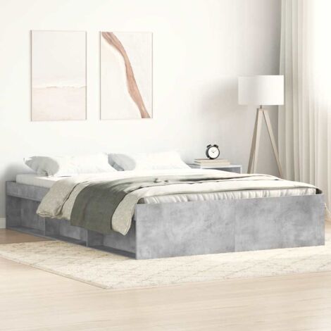 Estructura de cama gris hormigón 140x200 cm vidaXL
