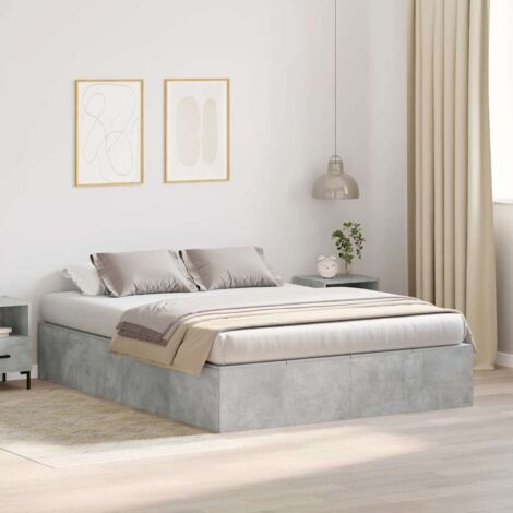 Estructura de cama Gris hormigón 150 x 200 cm