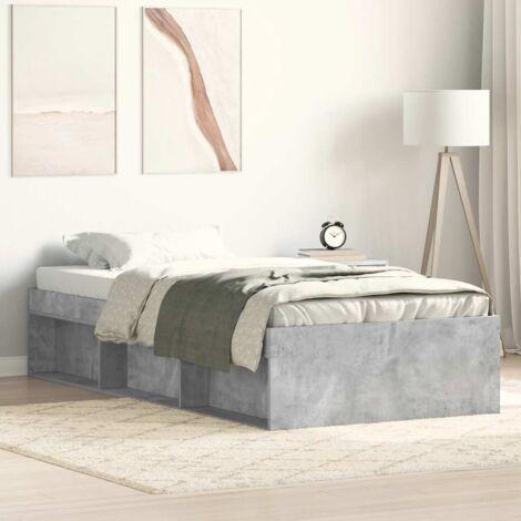 Estructura de cama gris hormigón 90x190 cm vidaXL
