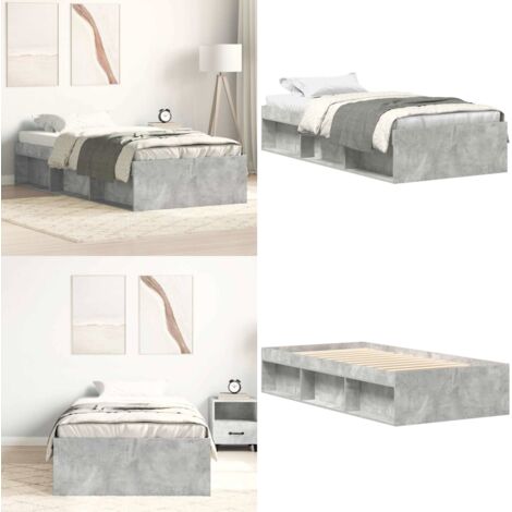 Estructura de cama gris hormigón 90x200 cm - Estructura de cama - Cama moderna