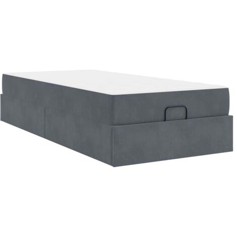 Estructura de cama Gris oscuro 90 x 190 cm Terciopelo