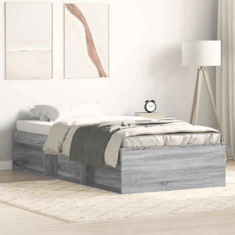 Estructura de cama gris Sonoma 90x190 cm vidaXL