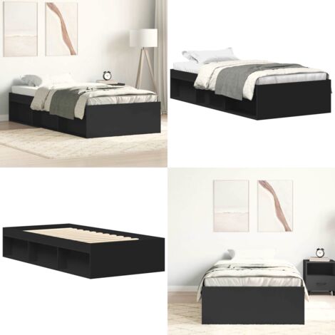 Estructura de cama individual sin colchón negro 75x190 cm - Estructura de cama - Cama sin colchón