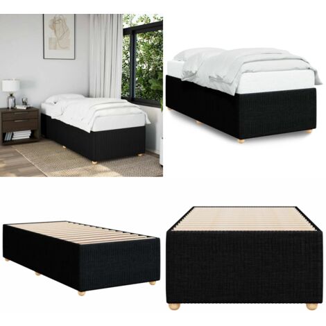 Estructura de cama individual tela gris oscuro - Estructura de cama - Tela de terciopelo