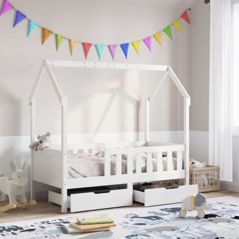 Estructura de cama infantil con cajones madera de pino 80x170cm