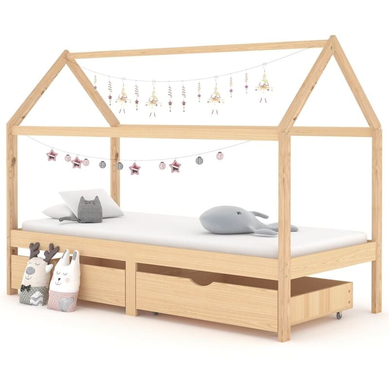 

Estructura de cama infantil con cajones madera de pino 90x200cm