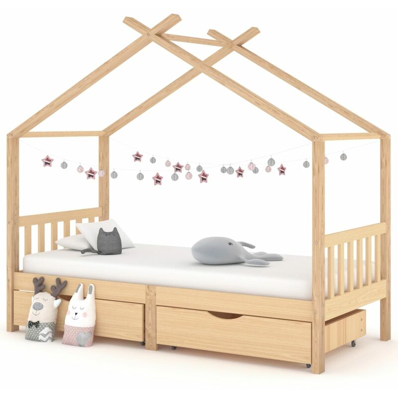 

Estructura de cama infantil con cajones madera de pino 90x200cm