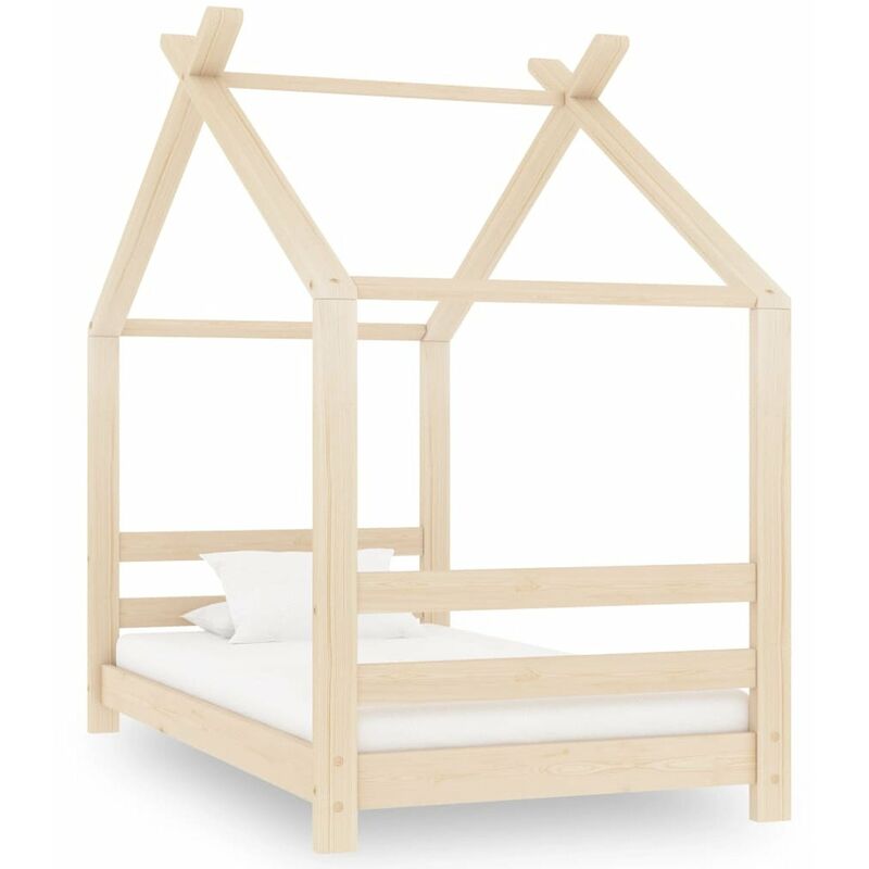 

Estructura de cama infantil de madera maciza de pino 70x140 cm