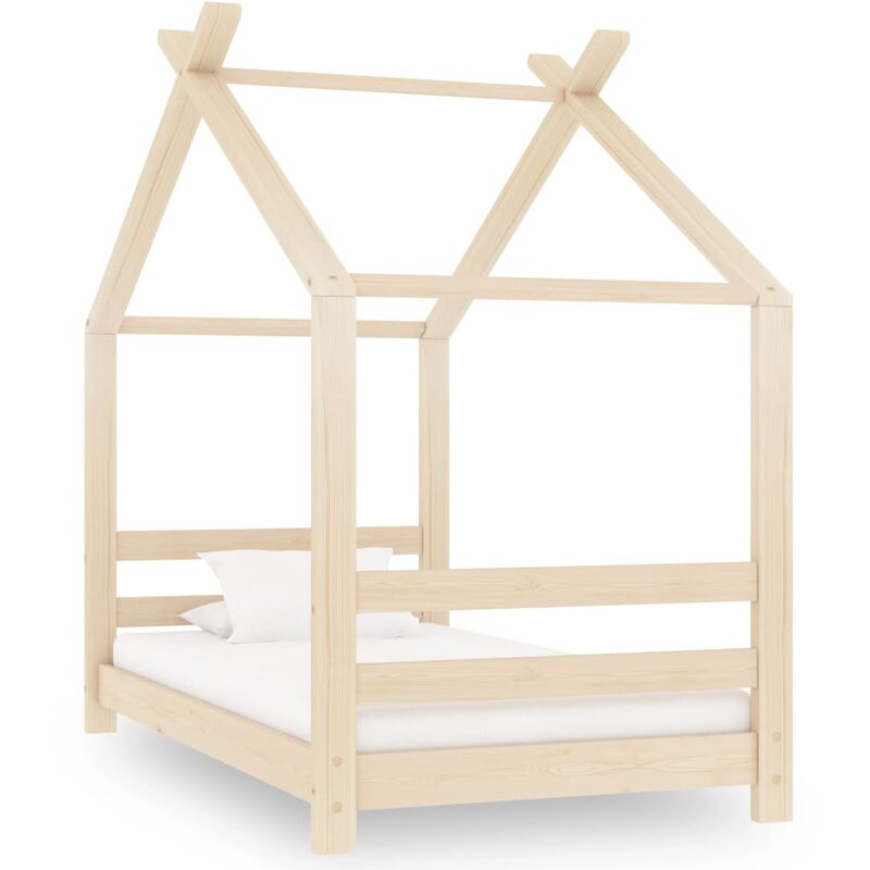 

Estructura de cama infantil de madera maciza de pino 70x140 cm