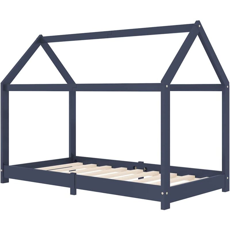 

Madera Maciza de Pino Estructura de Cama Infantil Gris 70x140 cm - Gris - Vidaxl