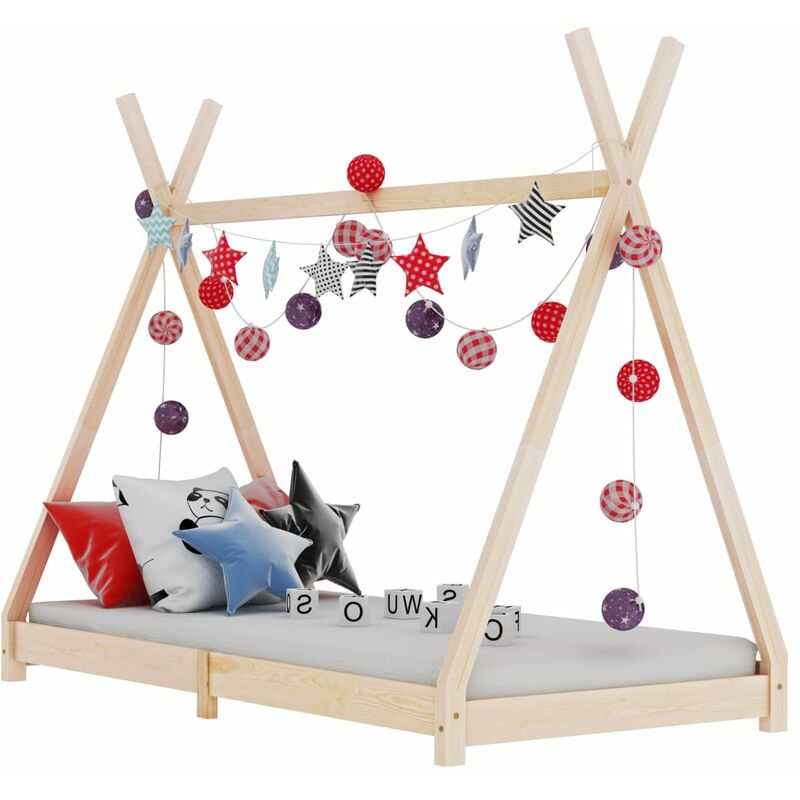 

Estructura de cama infantil de madera maciza de pino 80x160 cm