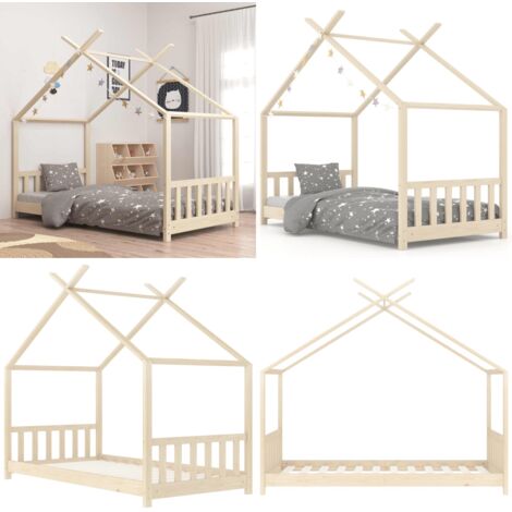 Estructura de cama infantil de madera maciza de pino 80x160 cm - Estructura de cama - Cama de madera